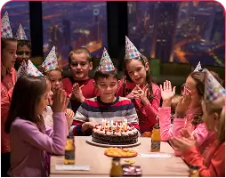 Colorful birthday celebration with cake, decorations, and happy moments