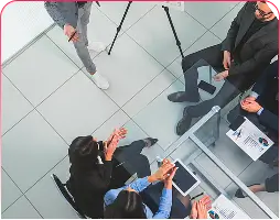 Well-equipped conference meeting space at Kyra Party Hall with seating, audio-visual setup, and professional ambiance