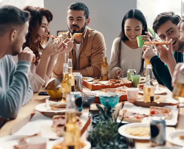 Friends and family enjoying a joyful get-together celebration